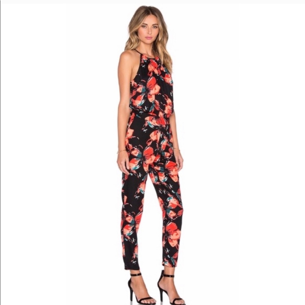 Elle Moss Fiore Floral Print Halter Jumpsuit